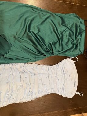 Women’s Satin Slip Dress in Emerald Green - Unbranded